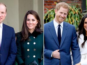 الأمير هاري وميغان ماركل والأمير ويليام وكيت ميدلتون