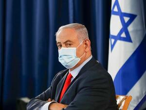Israeli Prime Minister Benjamin Netanyahu, wearing a protective face mask, chairs the weekly cabinet meeting in Jerusalem on May 31, 2020. RONEN ZVULUN / POOL / AFP Israeli Prime Minister Benjamin Netanyahu, wearing a protective face mask, chairs the weekly cabinet meeting in Jerusalem on May 31, 2020. RONEN ZVULUN / POOL / AFP
