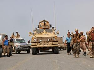 Fighters loyal to Yemen's separatist Southern Transitional Council (STC) are pictured in the southern Abyan province on June 24, 2020. (AFP)