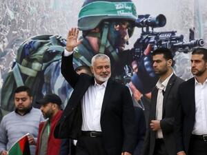 Hamas political leader Ismail Haniyeh attends a Gaza rally (Photo: AFP)