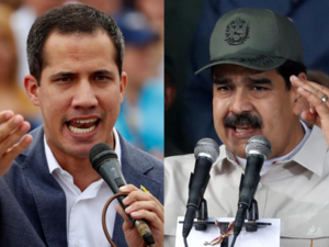  الرئيس الفنزويلي نيكولاس مادورو وزعيم المعارضة خوان غوايدو