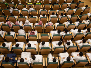 Saudi people sitting in Cinema, KSA. (Shutterstock/ File Photo)