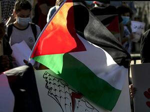 Demonstrations were held in the West Bank cities of Ramallah and Jericho, attended by a handful of left-wing Israeli politicians opposed to annexation. ABBAS MOMANI / AFP