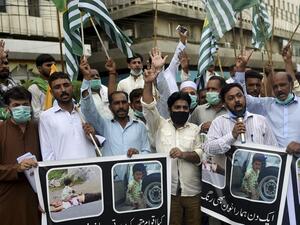 Hundreds of people in Indian-administered Kashmir staged protests on July 1, accusing government forces of killing a man during a rebel attack which also left a trooper dead.  Rizwan TABASSUM / AFP
