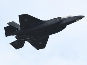 In this file photo taken on October 14, 2018 shows an F-35A fighter aircraft of the Japan Air Self-Defense Force taking part in a military review at the Ground Self-Defence Force's Asaka training ground in Asaka, Saitama prefecture. The United States announced July 9 that it has approved the sale of 105 F-35 stealth aircraft to Japan for an estimated $23.11 billion. Kazuhiro NOGI / AFP