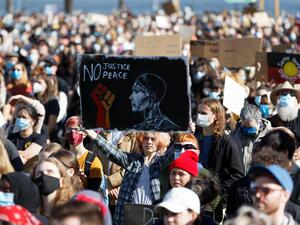 Demonstrators attend a Black Lives Matter protest in Perth, Australia, June 13, 2020. (AFP Photo)