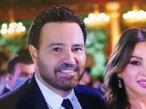 Don't Kiss My Lips In Public! Assi El Hellani Forced To Recieve an Intimate Kiss From His Wife (Video)