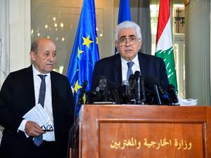 Lebanese Foreign Minister Nassif Hitti (R)(Twitter)