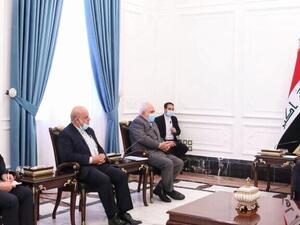  الكاظمي خلال استقباله وزير الخارجية الإيراني محمد جواد ظريف 