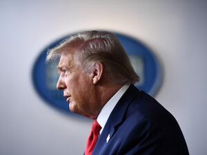 US President Donald Trump speaks to the press in the Brady Briefing Room of the White House in Washington, DC, on August 3, 2020. Brendan Smialowski / AFP