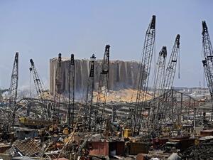 The blast, which appeared to have been caused by a fire igniting 2,750 tonnes of ammonium nitrate left unsecured in a warehouse, was felt as far away as Cyprus, some 150 miles (240 kilometres) to the northwest.  JOSEPH EID / AFP