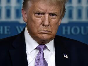 US President Donald Trump answers question during a press conference in the Brady Briefing Room of the White House in Washington, DC, on August 5, 2020. Olivier DOULIERY / AFP