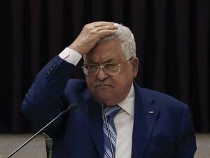 President Mahmoud Abbas gestures during a meeting of the Palestinian leadership to discuss the United Arab Emirates' deal with Israel to normalise relations, in Ramallah in the Israeli-occupied West Bank, on August 18, 2020. MOHAMAD TOROKMAN / POOL / AFP
