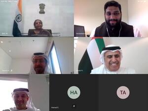 H.E. Obaid Al Tayer Meets Remotely With India's Finance Minister