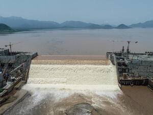 Ethiopia said on July 21 it had hit its first-year target for filling the Grand Ethiopian Renaissance Dam, a concrete colossus 145 metres (475 feet) high that has stoked tensions with downstream neighbours Egypt and Sudan. (Yirga MENGISTU Adwa /AFP)