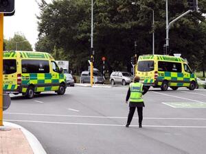 موقع الهجوم في مدينة كرايستشيرش النيوزيلندية