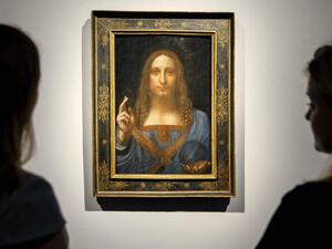 The painting has been at the centre of controversy over claims that it was actually painted by one of Da Vinci's assistants (AFP)