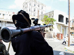 Soldier fighting in the ranks of the legitimate army against Al-Houthi militia in Taiz City . (Shutterstock/ File Photo)