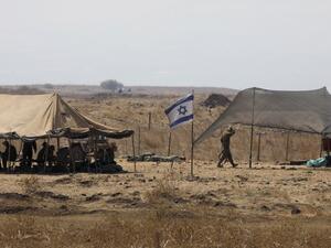 Israeli soldiers take part in a military drill in the Israeli-annexed Golan Heights on September 1, 2020. JALAA MAREY / AFP