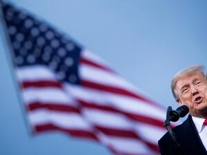 US President Donald Trump speaks at a "Great American Comeback" rally in Fayetteville, North Carolina, on September 19, 2020. Brendan Smialowski / AFP