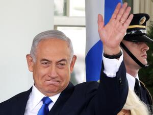 Prime Minister of Israel Benjamin Netanyahu waves as he arrives outside the West Wing of the White House September 15, 2020 in Washington, DC. Netanyahu is in Washington to participate in the signing ceremony of the Abraham Accords. Alex Wong/Getty Images/AFP ALEX WONG / GETTY IMAGES NORTH AMERICA / Getty Images via AFP
