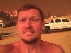 Jeremy Remington was airlifted from the Mammoth Pool area as the Creek Fire blazed through the Fresno area. (Facebook)