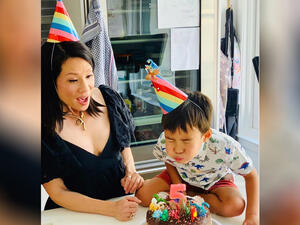 she welcomed her son Rockwell into the world via surrogate five years ago