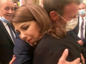 What Coronavirus?! Emmanuel Macron Embraces Majida El-Roumi in an Emotional Encounter (Video)