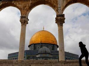 A picture taken on March 1, 2019 shows the Dome of the Rock at al-Aqsa Mosque compound in the Old City of Jerusalem. (AFP)