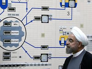 Iranian President Hassan Rouhani visits the control room of the Bushehr nuclear power plant in the Gulf port city of Bushehr. (File photo: AFP)