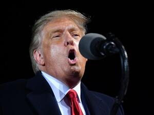 US President Donald Trump speaks during a campaign rally at Duluth International Airport in Duluth, Minnesota on September 30, 2020. MANDEL NGAN / AFP
