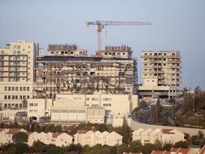 A picture taken on October 14, 2020, shows new buildings in the Israeli settlement of Efrat south of the city of Bethlehem in the occupied West Bank. HAZEM BADER / AFP