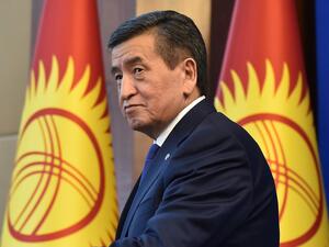 In this file photo taken on December 25, 2019 Kyrgyz President Sooronbay Jeenbekov attends his end of the year press conference at the Ala Archa state residence in Bishkek. Kyrgyzstan's President Sooronbay Jeenbekov resigned on October 15, 2020, saying he wanted to bring an end to the crisis sparked by disputed parliamentary elections earlier this month. Vyacheslav OSELEDKO / AFP