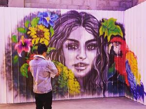 Graffiti artist Noura bin Saidan, said she wanted the city to be the most beautiful in the world in terms of art and design. (Instagram)