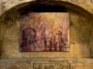 An installation view of Young's 'Sauna men.' (Photo by Elsie Haddad)