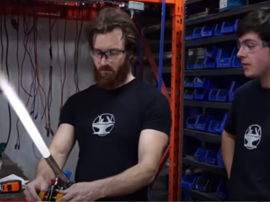 Inspired by a love of Star Wars, he has previously made various lightsabers (YouTube Screenshot)