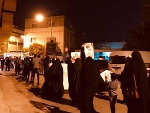 Bahrainis rally against the kingdom’s recent US-brokered normalization deal with Israel, in the northern village of Barbar, on October 2, 2020. (Photo via Twitter) Bahrainis rally against the kingdom’s recent US-brokered normalization deal with Israel, in the northern village of Barbar, on October 2, 2020. (Photo via Twitter)