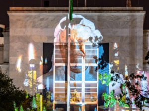 Washington Buildings Lit up With Khashoggi's Photos on the Second Anniversary of His Gruesome Death