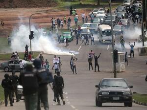 Protestors in Lagos  (Twitter)