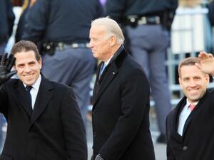 In this file photo taken on January 19, 2009Vice-President Joe Biden and sons Hunter Biden (L) and Beau Biden walk in the Inaugural Parade January 20, 2009 in Washington, DC. DAVID MCNEW / GETTY IMAGES NORTH AMERICA / AFP