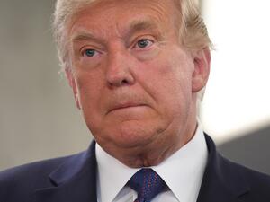 US President Donald Trump visits his campaign headquarters in Arlington, Virginia, November 3, 2020. A bitterly divided America was going to the polls on Tuesday amid the worst pandemic in a century and an economic crisis to decide whether to give President Donald Trump four more years or send Democrat Joe Biden to the White House. A record-breaking number of early votes -- more than 100 million -- have already been cast in an election that has the nation on edge and is being closely watched in capitals aro