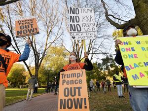 Democrats and Republicans were gearing up Wednesday for a possible legal showdown to decide the winner of the tight presidential race between Republican Donald Trump and Democratic challenger Joe Biden. Joseph Prezioso / AFP