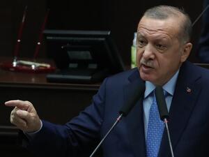 Turkish President and leader of the Justice and Development Party (AK Party) Recep Tayyip Erdogan speaks during his party's group meeting at the Turkish Grand National Assembly in Ankara on November 11, 2020. Turkish President promised on November 11, 2020 to adopt painful reforms and threw his full support behind a new economic team installed after his powerful son-in-law resigned. Adem ALTAN / AFP