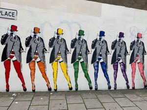 Offensive Brighton mural of Winston Churchill (Twitter)