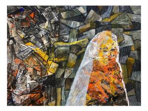 Works by Iranian artists selected by the Tehran-based gallery Khak and the Leila Heller Gallery in the UAE are on view at the art show. (Isntagram)