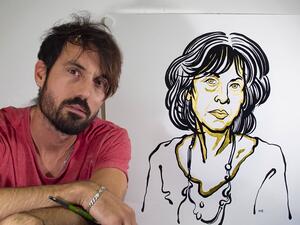 Louise Glück is 2020 Nobel Laureate in Literature. She has a strong characteristic face, very enjoyable to depict.  (Instagram)