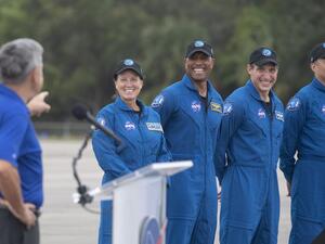 The Crew-1 astronauts arrived at Kennedy Space Center yesterday to start final preparations for liftoff! (Twitter)