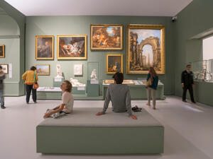 People looking at exhibits in the new Louvre Museum in Abu Dhabi. (Shutterstock/ File Photo)