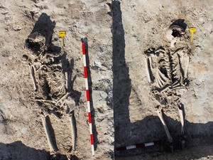 Skeletons in a Roman burial discovered during archaeological excavations of Roman Necropolis. (Shutterstock/ File Photo)