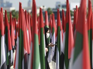 Emiratis attend celebrations of UAE's national day on December 2, 2020. Karim SAHIB / AFP